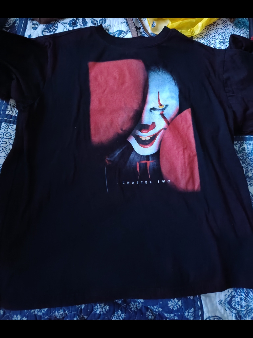 Chapter Black Short Sleeve Tee with Red and White Horror Face Graphic